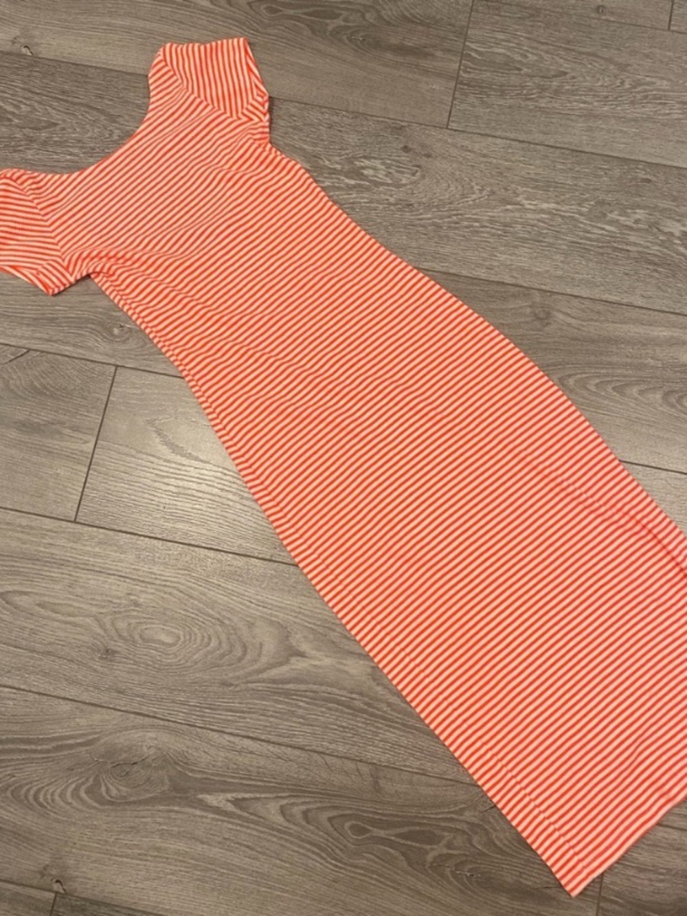 Zara Coral Orange Striped Dress
